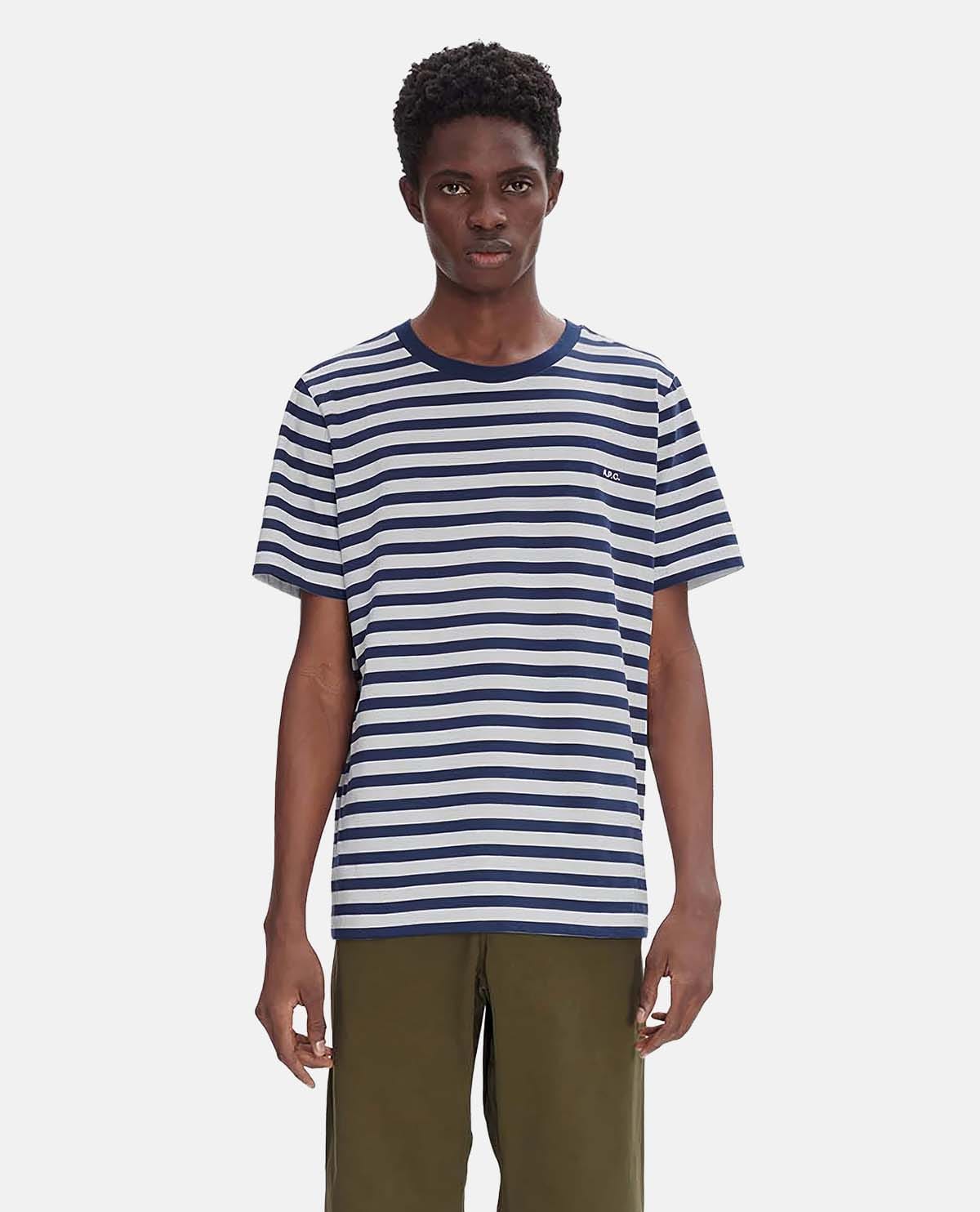 Áo thun kẻ sọc thêu logo A.P.C.