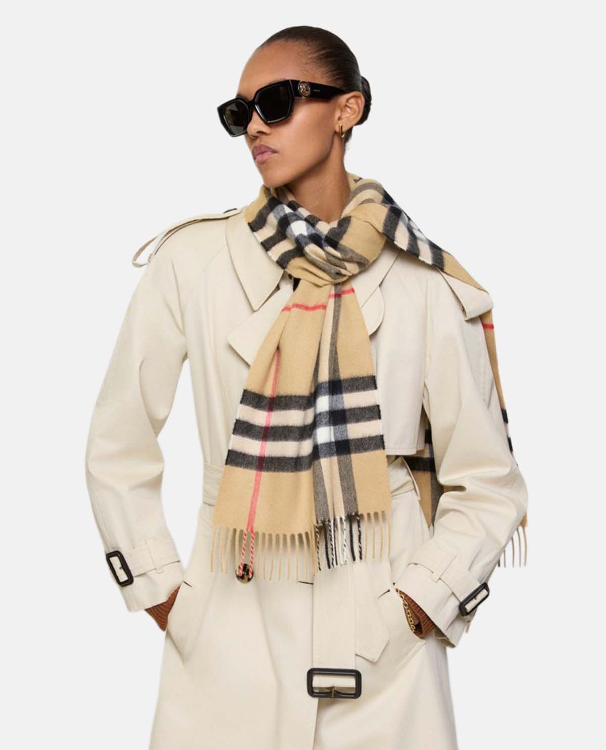 Khăn cashmere họa tiết Burberry Check 168 x 30 cm