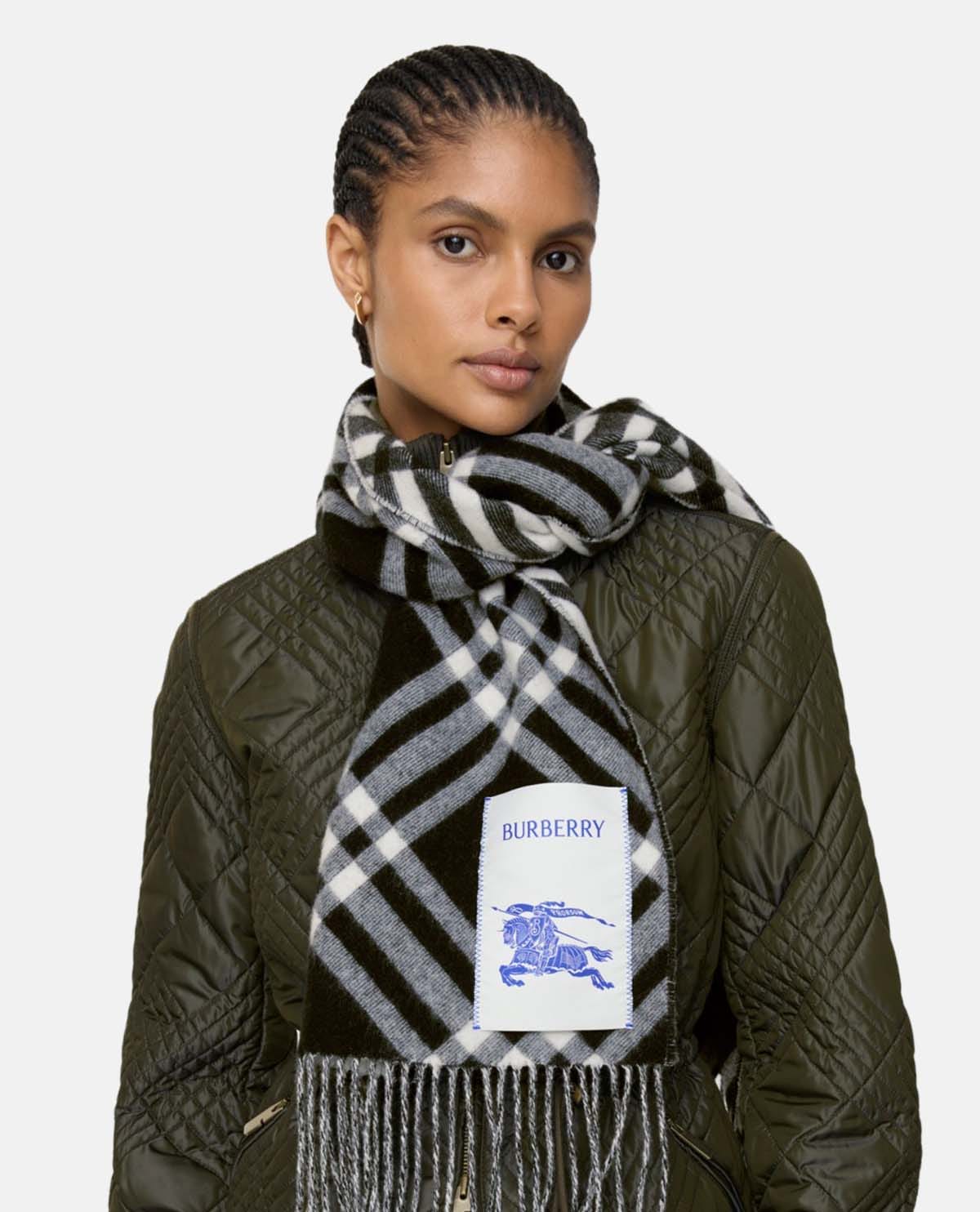 Khăn cashmere họa tiết Burberry Check 168 x 30 cm