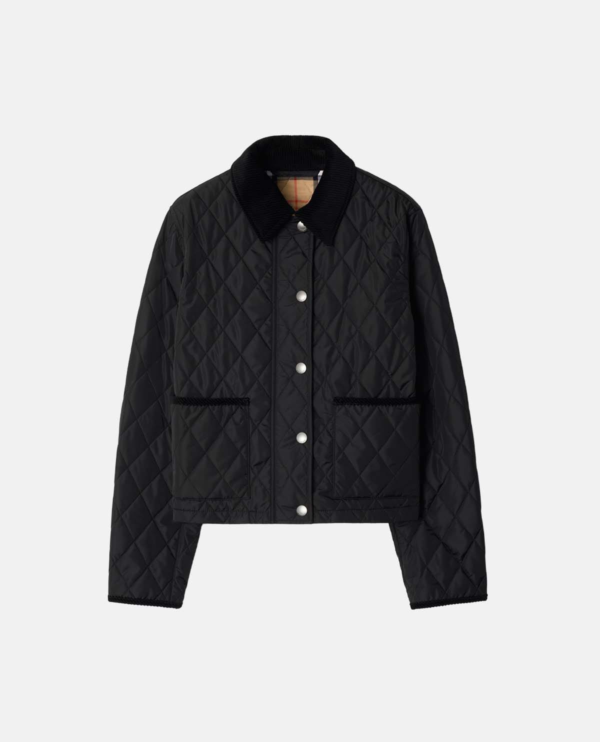 Áo khoác nylon chần bông dáng crop