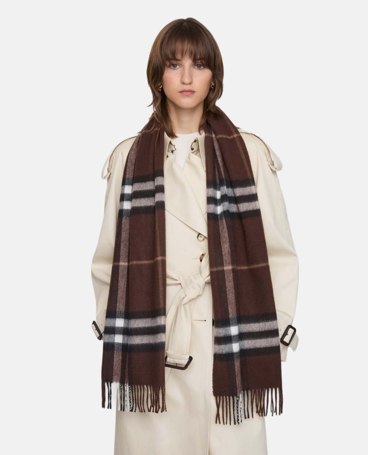 Khăn cashmere họa tiết Burberry Check 168 x 30 cm