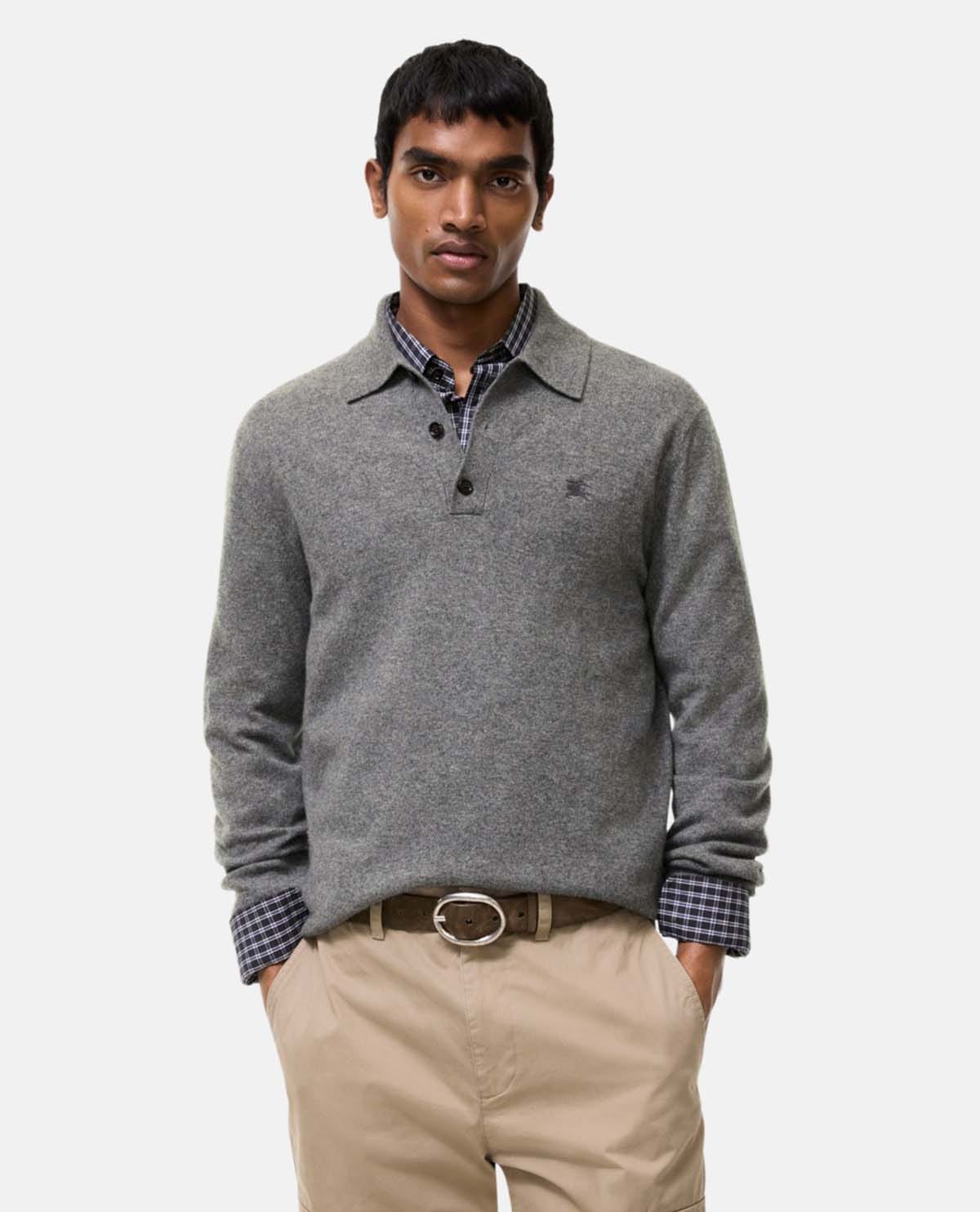 Áo polo cashmere tay dài