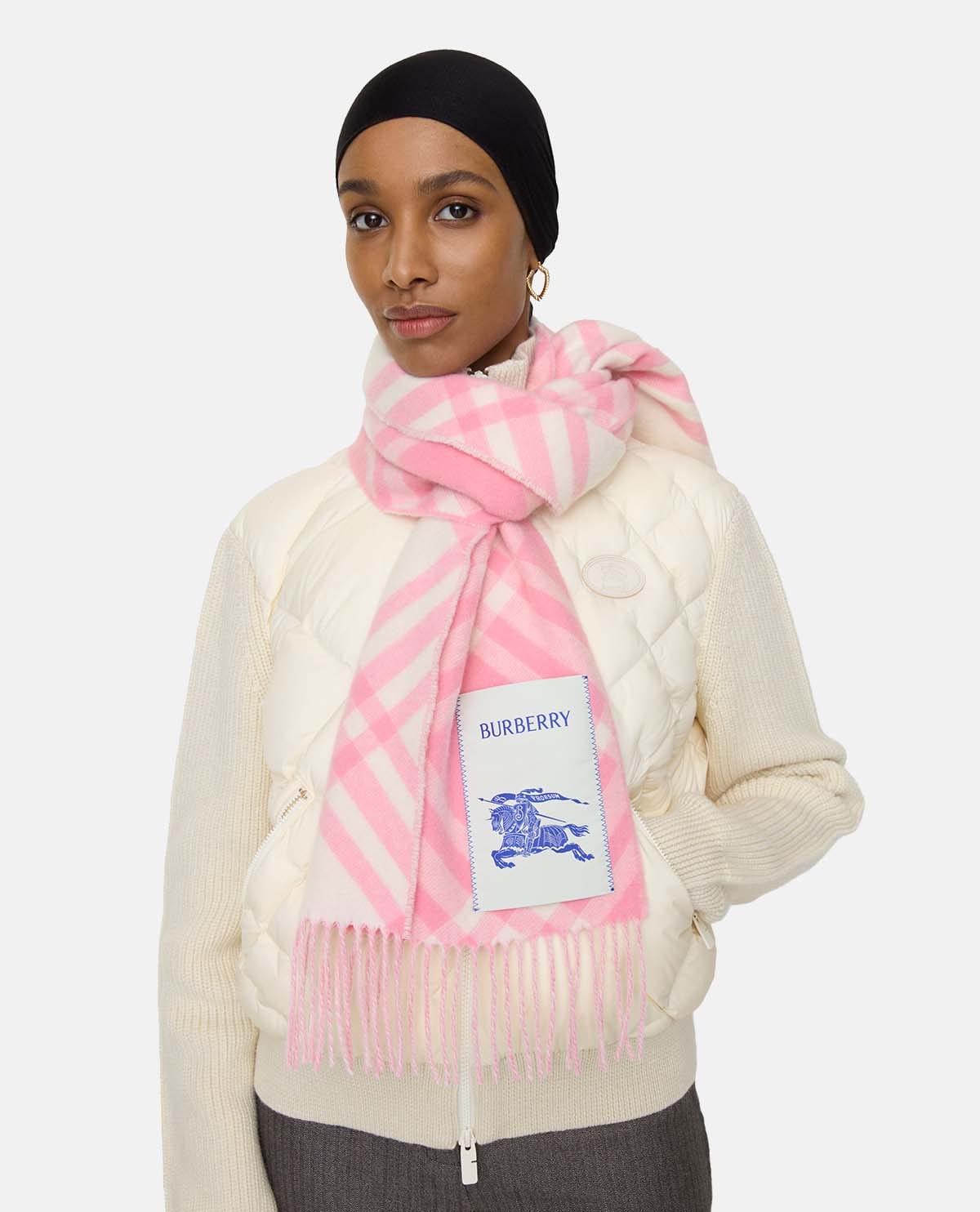 Khăn cashmere họa tiết Burberry Check 168 x 30 cm