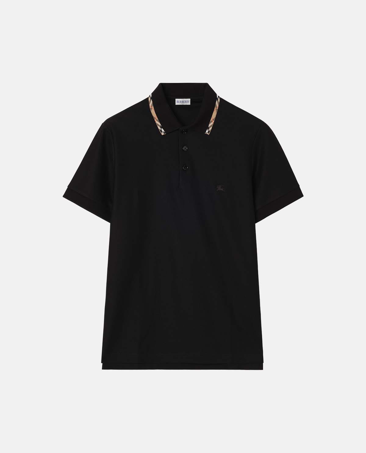 Áo polo cotton phối viền Burberry Check
