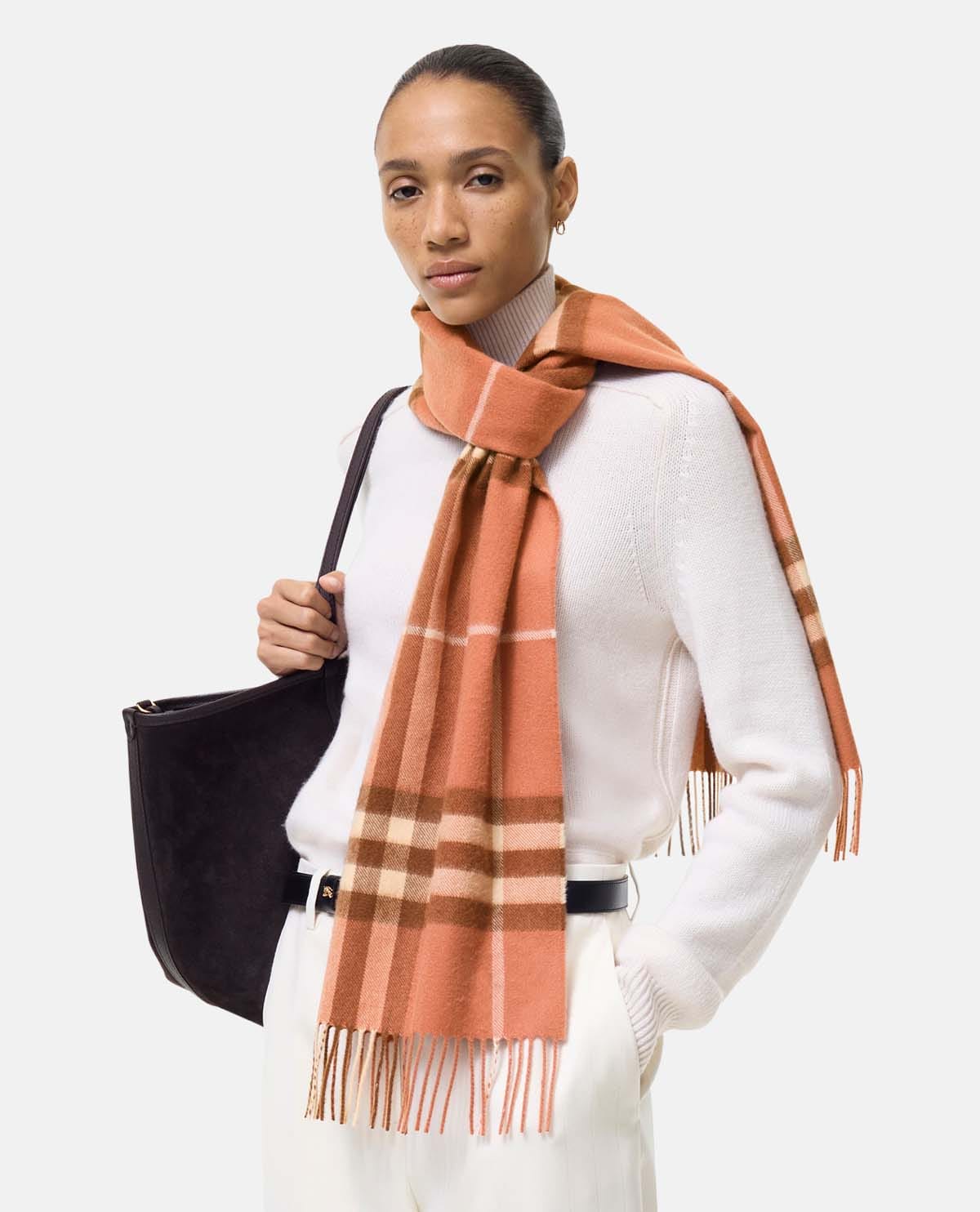 Khăn cashmere họa tiết Burberry Check 168 x 30 cm
