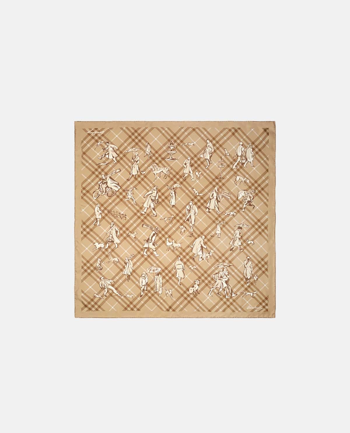 Khăn lụa Check Mates 90 x 90 cm