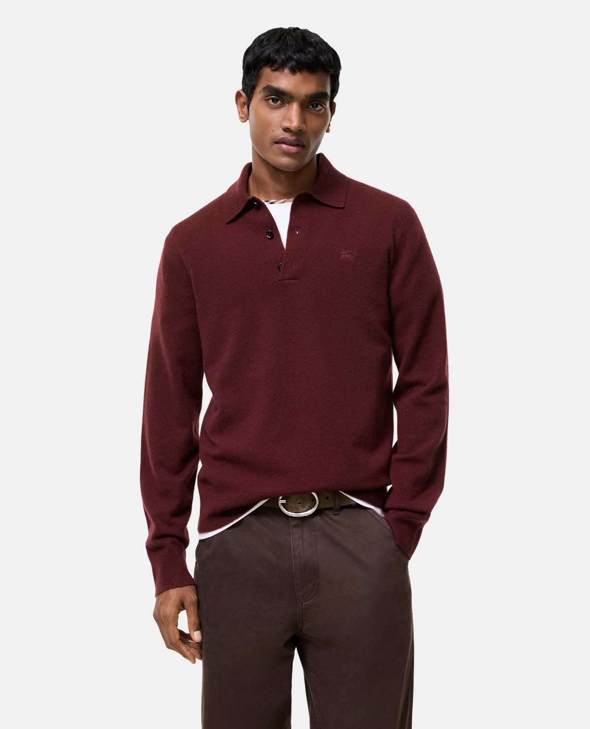 Áo polo cashmere tay dài