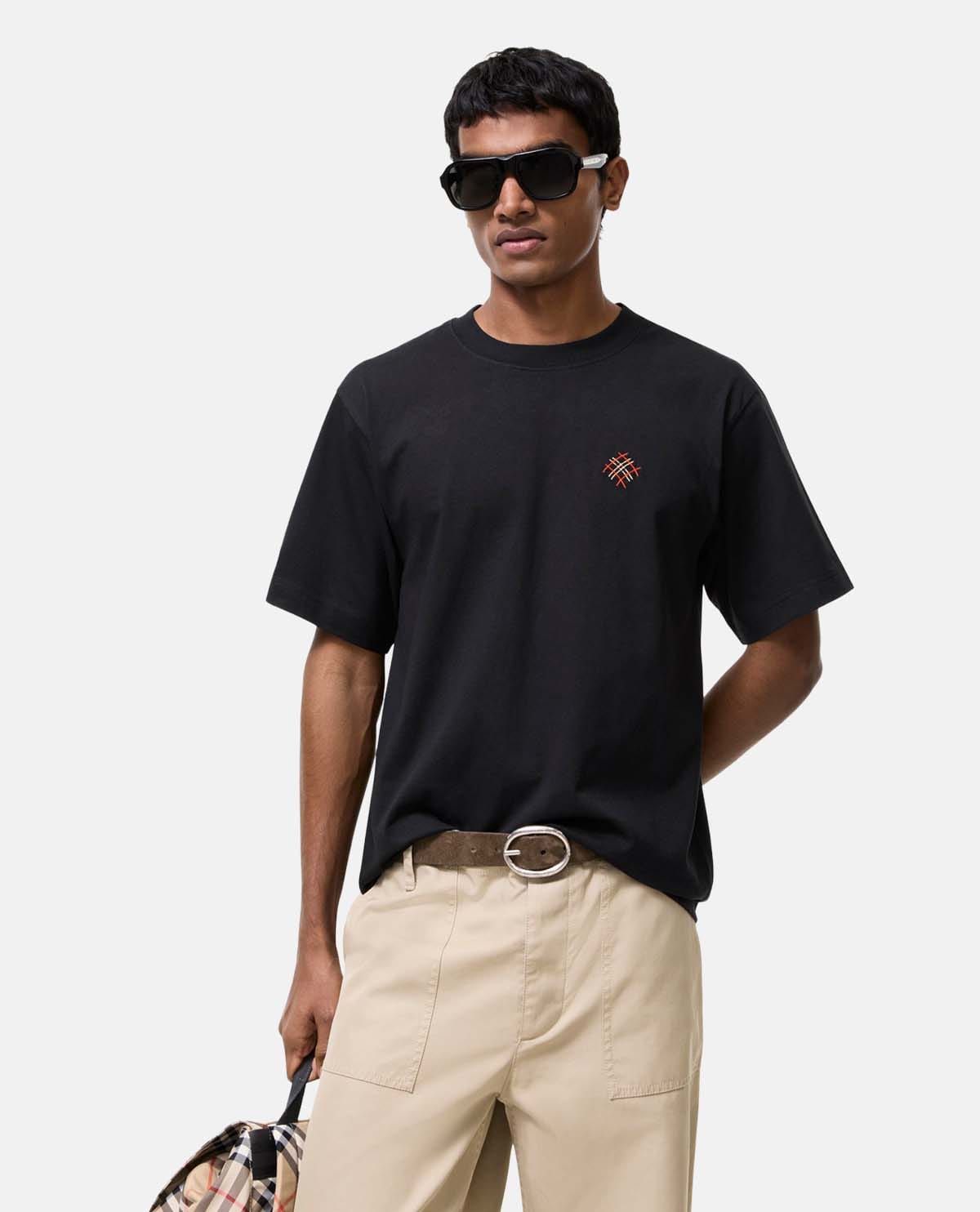 Áo thun cotton tay ngắn phối logo