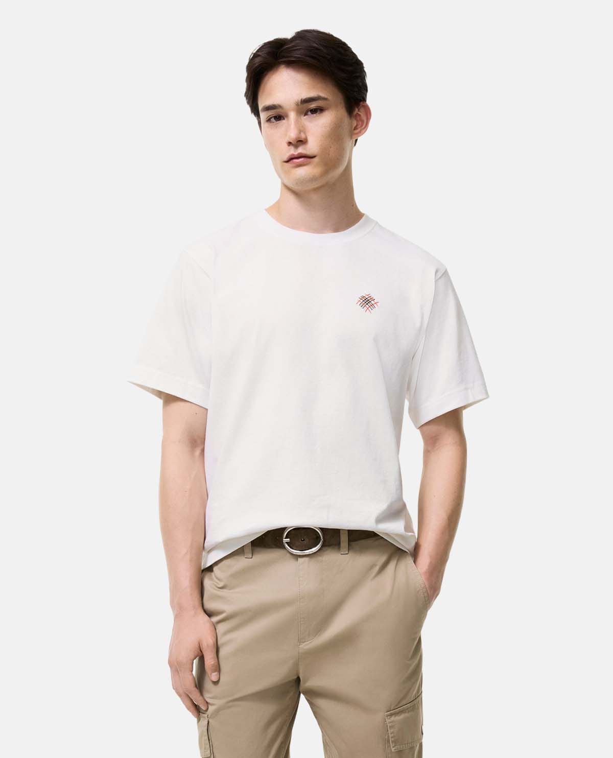 Áo thun cotton tay ngắn phối logo