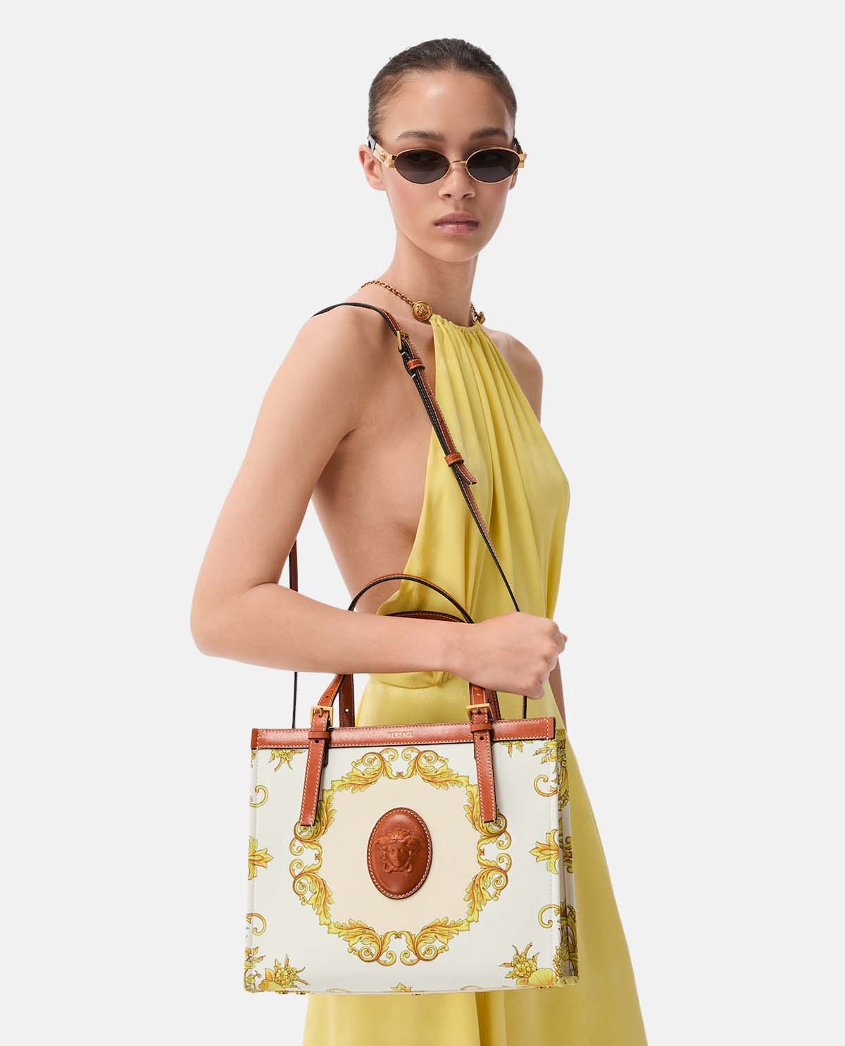 Túi tote canvas Rivière họa tiết New Barocco