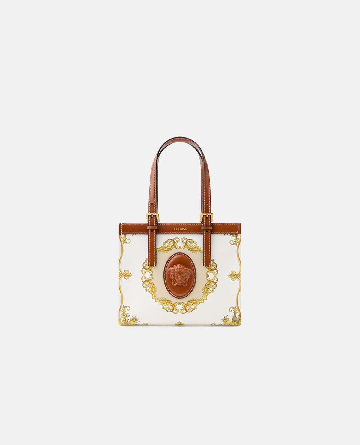 Túi tote canvas Rivière mini họa tiết New Barocco