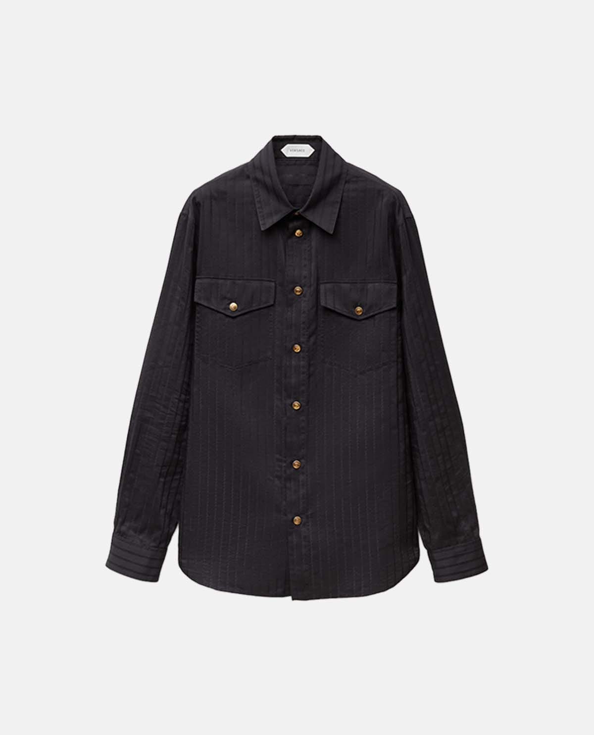 Áo sơ mi tay dài dệt jacquard