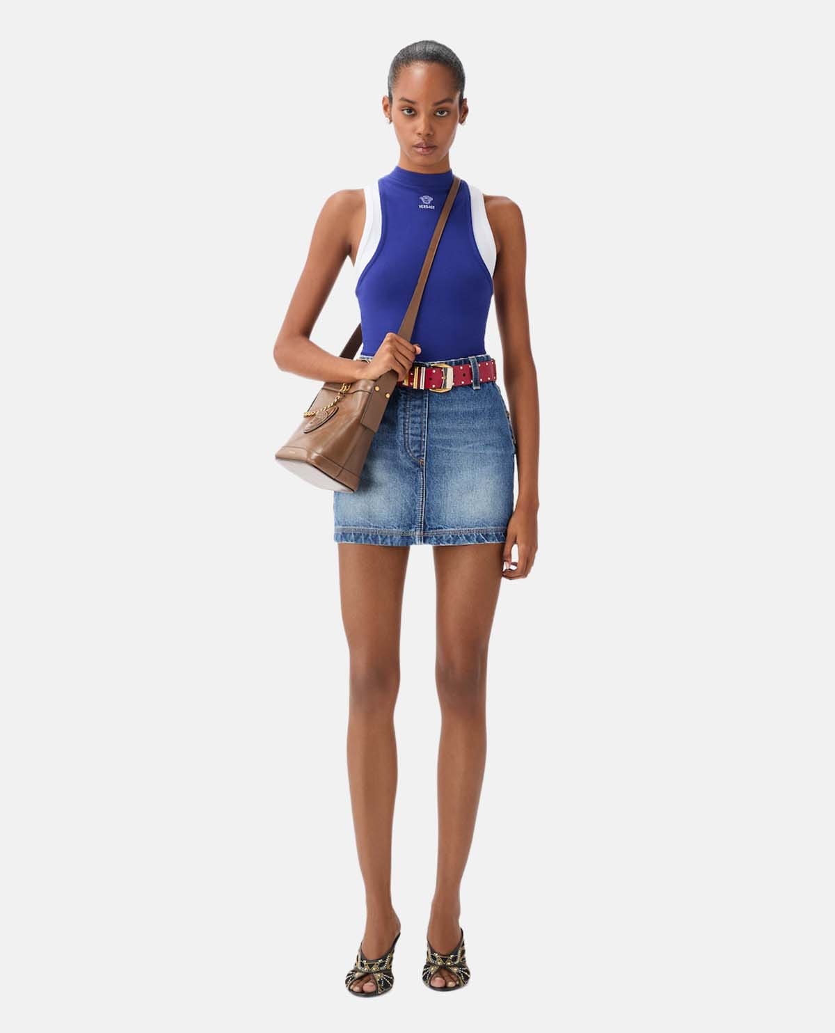 Chân váy mini denim