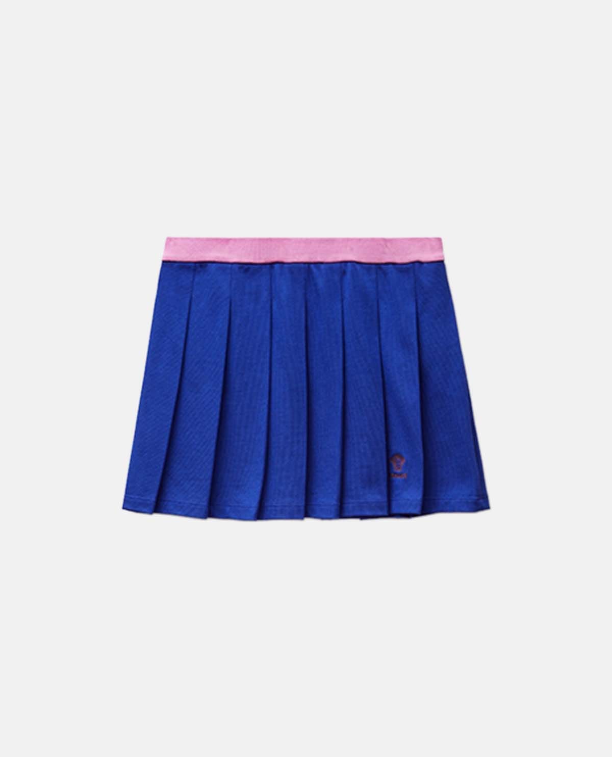 Chân váy mini xếp ly thêu logo